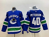 Youth Canucks 40 Elias Pettersson Blue Adidas Jersey